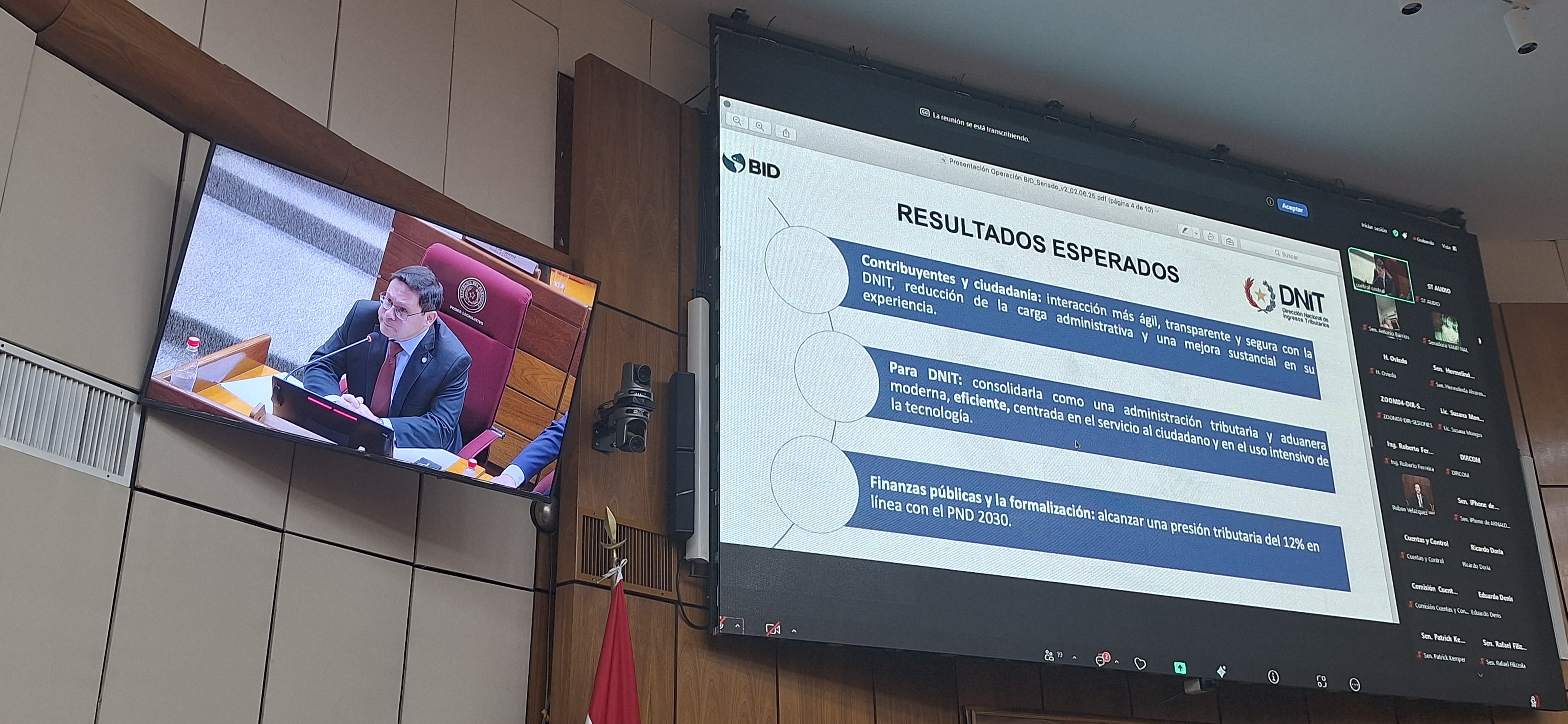 Senado aprueba financiamiento para potenciar sistema tributario y aduanero